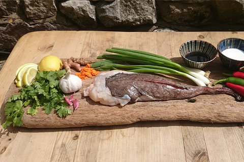 Monkfish poached in a Burmese sauce - Discover Seafood