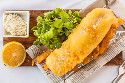 Cornish beer-battered hake and chips - Discover Seafood