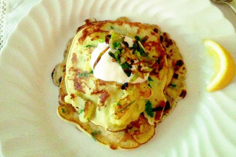 Smoked haddock pancakes, lemon crème fraîche and leeks - Discover Seafood