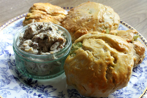 Mackerel pate with leek and onion scones - Discover Seafood